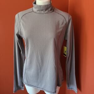 Xersion White and Gray Long Sleeve Top